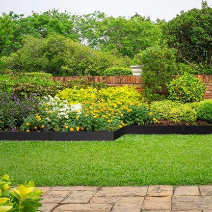 33ft.10 Pack Metal Edging for Landscaping, 40" × 4.5" Garden Edging - color: Black, size: 4.5 Inch