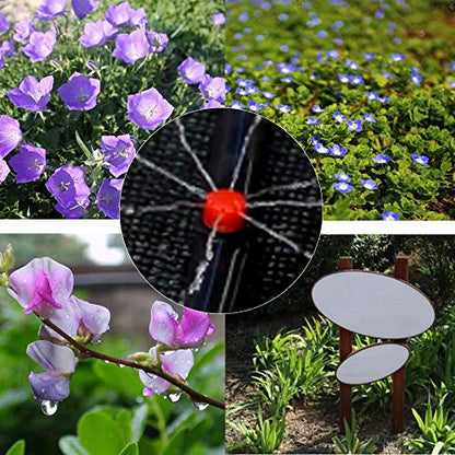 100 Pcs 360 Degree Adjustable Irrigation Drippers Sprinklers, 1/4 Inch Emitters Drip for Watering System Drip Irrigation System Gardens Lawn