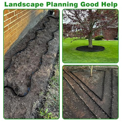 Garden Edging Border,Plastic Edging for Landscaping,Flower Bed, Paver and Lawn Edging Border (4Inchx100FT-2, Black) - color: Black, style: 4Inchx100FT