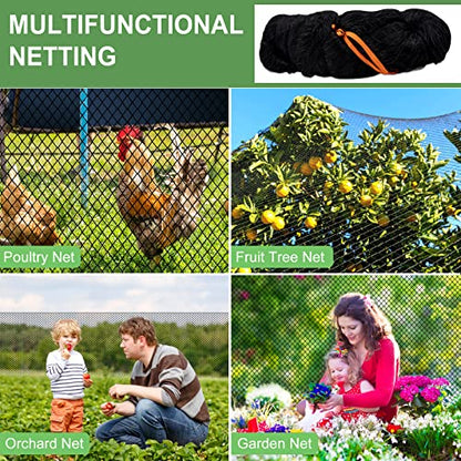 DQS Bird Netting 25' x 25' with 2.4" Mesh, Heavy Duty Nylon Garden Net - size: 2.4", 25' x25'