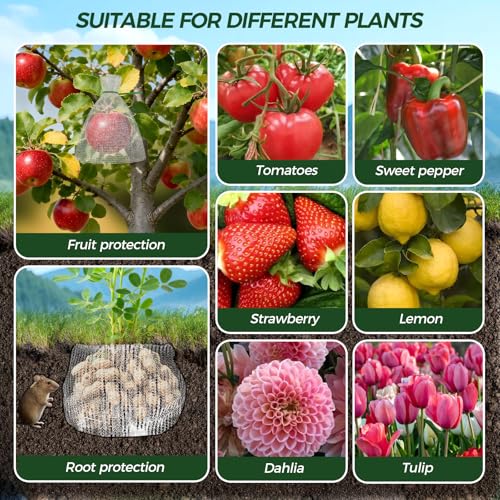 Gopher Baskets 5 Gallon 10 Pcs Root Guard Gopher Proof Wire Mesh Basket 18x16 in Stainless Steel Basket Fruit Protection Bag for Plants Root Barrier - size: 5 Gallon 10 PCS 18x16in