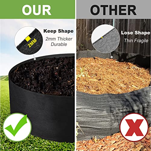 50 Gallon Large Grow Bag, Heavy Duty Fabric Round Raised Garden Bed - size: 50 Gallon (36" D x 12" H)
