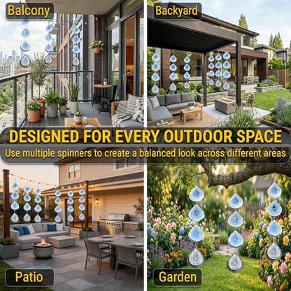 Reflective Bird Deterrents for Outside, Woodpecker Repellent - size: Water Drop