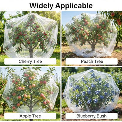 10ftx10ft Large Fruit Tree Netting Cover Zipper Drawstring Garden Pest Mesh - size: 10x10Ft