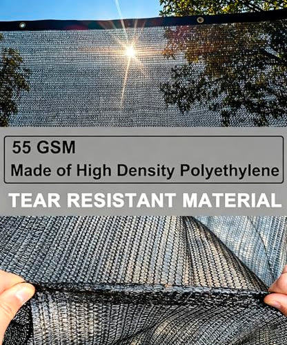 e.share 40%-50% Black Garden Shade Cloth,12X8FT Mesh Tarp with Grommets - size: 12 FT X 8 FT, style: 40%