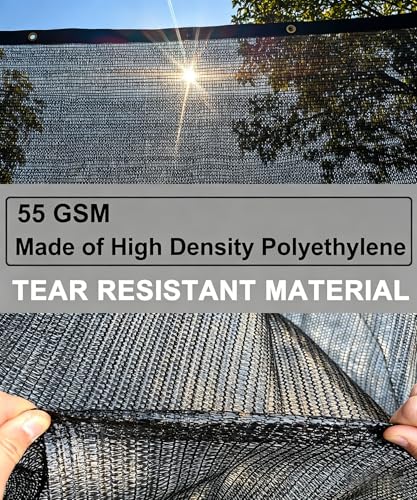 e.share 40%-50% Black Garden Shade Cloth,10X14FT Mesh Tarp with Grommets - size: 10ft X 14ft, style: 40%