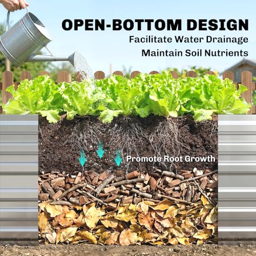 Outsunny Galvanized Raised Garden Bed Kit, 6' x 3' x 2', Silver - color: Silver, size: 6' x 3' x 2'