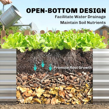 Outsunny Galvanized Raised Garden Bed Kit, 6' x 3' x 2', Silver - color: Silver, size: 6' x 3' x 2'