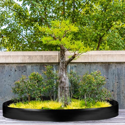 FoldTier 6 Inch Tall 66 ft Length Landscape Plastic Edging Kit with Hammer Spikes Plastic Garden Flower Bed Edging Landscape Border for Gardens Border Grass Yard Lawn (Black) - color: Black