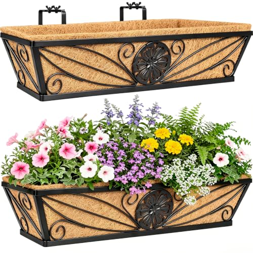 2 Pack 24 Inch Railing Planter Boxes