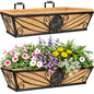 2 Pack 24 Inch Railing Planter Boxes
