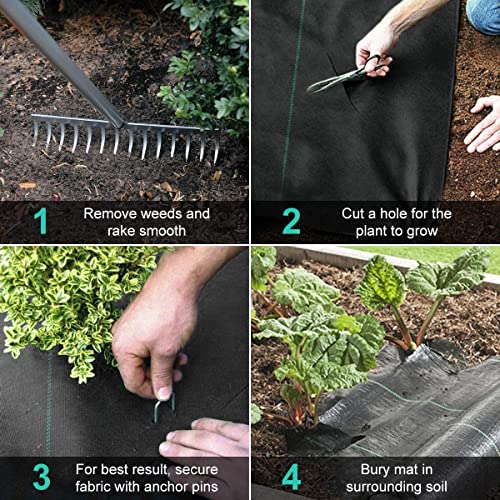 Weed Barrier Fabric Heavy Duty Landscape Fabric 6FTX100FT 3.2oz - size: 6X100 FT