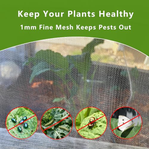 Durable Garden Fine Mesh Netting, 10x33ft Insect Netting for Plant - size: 10 x 33 ft