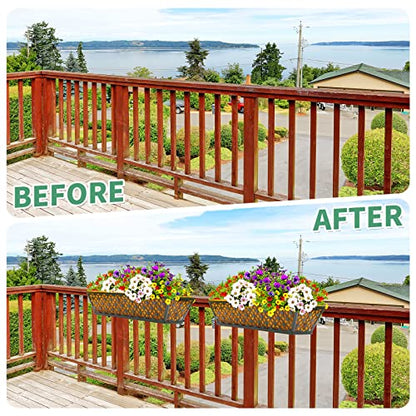 Geetery 6 Pack Window Railing Planter with Coconut Liner 30'', Vintage - style: Vintage