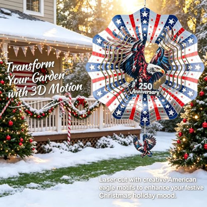 250th Christmas Ornament American Eagle 12 Inch Wind Spinner - size: American Eagle