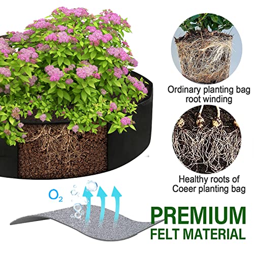 ZtohPyo 2-Pack 50 Gallon Plant Grow Bags, Large Fabric Raised Garden Bed with Handles,Durable Garden Beds Planters Aeration Gardening Container to Grow Vegetables for Outdoor Plants - size: 2-pack 50 Gallon