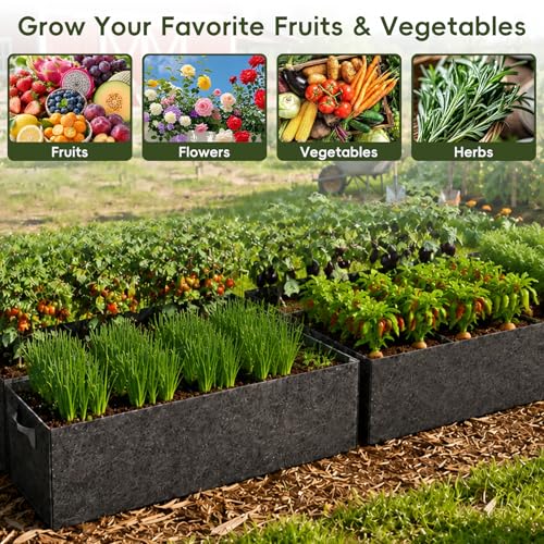 2-Pack Fabric Raised Planter Beds, 22 Gallon, 3x1x1 Ft
