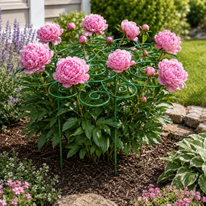 Peony Cage Stand, Garden Plant Support Stake, Peony Ring