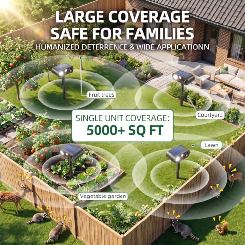 2026 Solar Ultrasonic Racoon Fortress Pro, Deer Cat Repellent