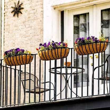 4pcs Trough Planter Basket Liners Coco Liner 30 inch, Thick Coconut Coir Liner Coco Fiber Liners Replacement for Wall Planter Window Box, Garden Fence Baskets Railing Planter In/Outdoors (30inch-4pcs) - color: 30inch-4pcs