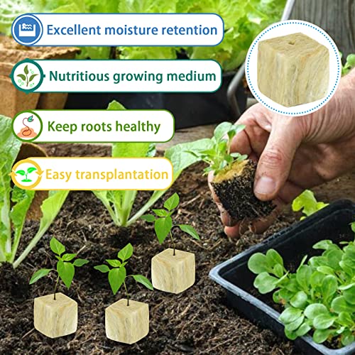 Legigo 1.5" Rockwool Cubes Seed Starter Plugs for Hydroponics, 196 Plugs - color: 4 Sheet, size: 1.5" Plugs