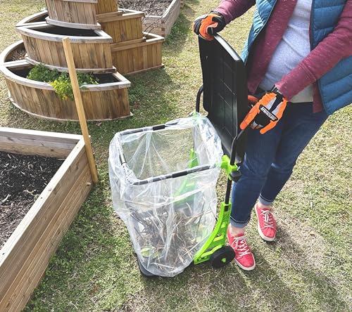 Bosmere All Purpose Garden Cart, Adjustable Collapsible Yard Waste Can, Portable Trash Bin - color: Basil