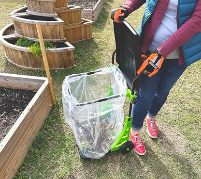 Bosmere All Purpose Garden Cart, Adjustable Collapsible Yard Waste Can, Portable Trash Bin - color: Basil