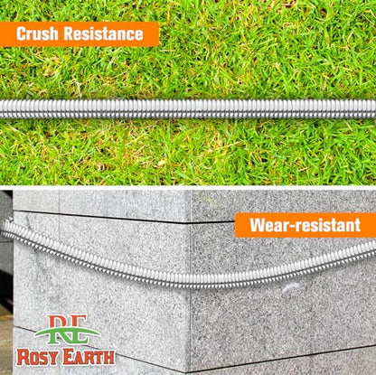 Rosy Earth Garden Hose 15 FT, 304 Stainless Steel Metal Water Hose - size: 15FT