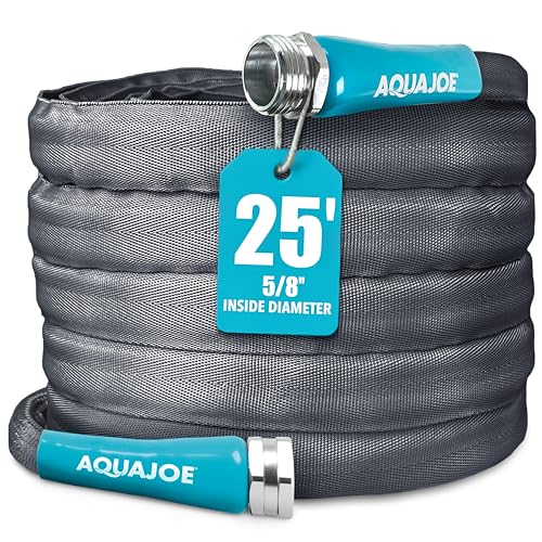 Aqua Joe AJFJH25-58-PRO FiberJacket Non-Expanding Kink-Free Garden, RV, Marine and Camper Hose, Ultra-Lightweight, Drinking Water Safe, ft, 25-Foot x 5/8-Inch - size: 25-Foot