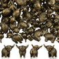 Civaner 50 Pcs Mini Highland Cow, Mini Brass Figurines, Small Metal Animal - style: Highland Dairy Cows