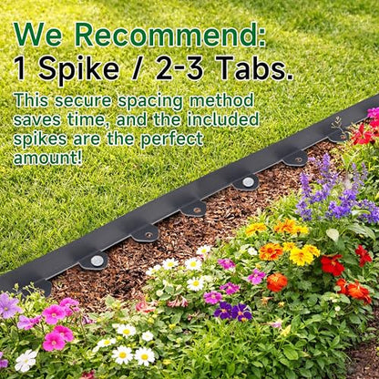 Gardzen 1.5" x 100' Landscape Edging Kit - color: Black, size: 1.5IN-100FT