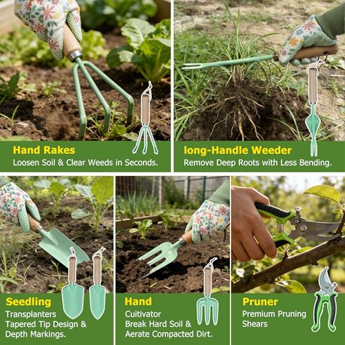 9-Piece Gardening Tool Set for Women Mom Ideal Gifts