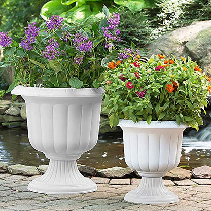Classic Urn Planter, Stone, 14-Inch - color: Stone, size: 14 Inch