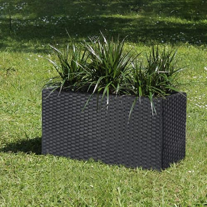 SUNNYPARK Large Rectangular Planter for Outdoor Rattan Block Box 30x12x16'' - size: 30''x12''x16''