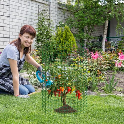 10 Sets 20"x 12" Wire Plant Protector from Animals, Plant Protector Cages - color: Green-10pcs