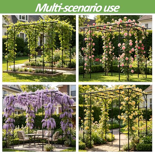 Grape Vine Trellis,Heavy Duty Metal Plant Support Trellis-96L*62 * 79H in - size: 95.7（L）*61.6(W)*78.5(H) in