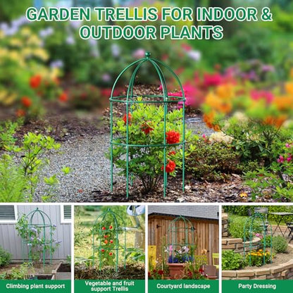 3 Pack Metal Plant Cage Support, 31.5" H Peony Support - size: 31.5"H x 15.7"W