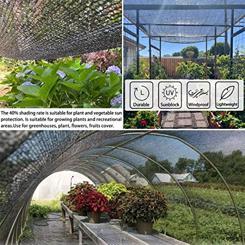 40% Black Shade Cloth,6x10 FT Durable Mesh Tarp with Grommets, Resistant Garden Sun Shade Netting, Shading Antifreezing for Pergola, Greenhouse, Plants Growing, Chicken Coop - size: 6'x10'