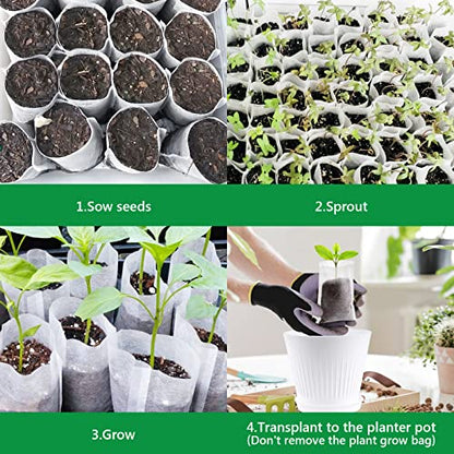 GREANER 200PCS Plant Nursery Bags, 3.5"x4.7" Biodegradable Non-Woven Fabric Plant Seeding Grow Bags, Vegetables Fabric Plant Seedling Pots, Transplant Pots Grow Pouch, Home Garden Supply - size: 3.5"x4.7"/200pcs