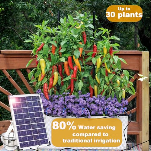 RISINGUP Solar Drip Irrigation System for 30 Potted Plants - size: 30 pots