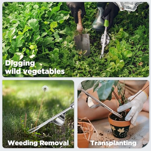 WORKPRO Weed Puller Tool, Metal Leverage Base and V-Shaped Forks