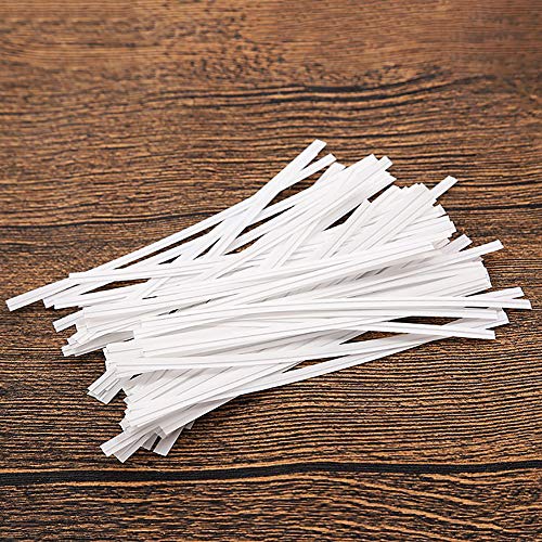 1000 Pcs 6" Paper White Twist Ties Reusable Bread Ties