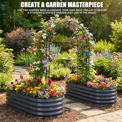 2Pcs Galvanized Raised Garden Bed Kit Outdoor 4x2x1ft, Grey - color: Gray