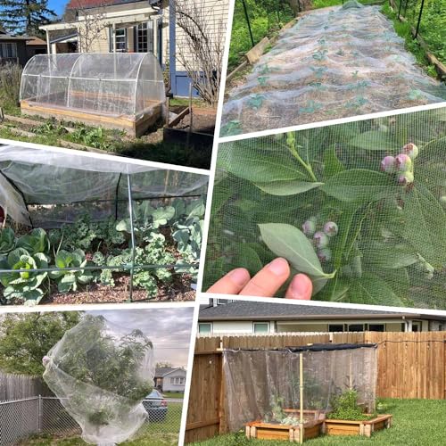 KLEWEE 10 x 50 FT Garden Mesh Netting, Ultra Fine Mesh Plant Netting Covers