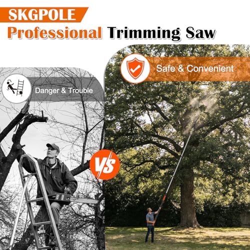 Buyplus 26FT Reach Pole Saws for Tree Trimming, Pole Saw with 5-20FT Telescoping Extension Pole, Pruning Saw with 24" 3X Detachable Saw, Non-Slip Handle, Tree Trimmer for Garden Yard Palms Shrubs