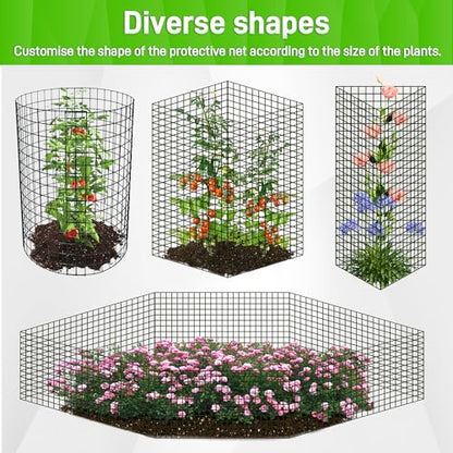 16 Pack 24x12 inch Plant Protector, Wire Garden Cages with Stakes & Ties - size: 48PCS-24"x 12"