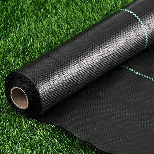 Weed Barrier Landscape Fabric Heavy Duty, 1.3FT x 50FT Thicken Garden Fabric Weed Mats, Weed Control Garden Cloth, Woven Geotextile Fabric for Garden Beds, Underlayment, Commercial Driveway - color: 1.3X50FT