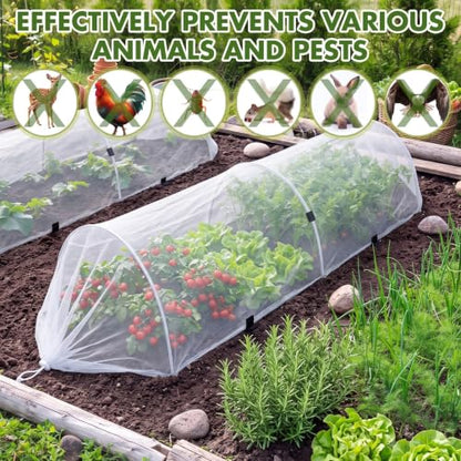 3 Pack Garden Bed Cover Row Accelerator Plants Cover,White,6.2ft - color: White, size: 6.2ft