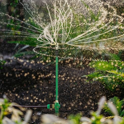 RESTMO 3-Arm Sprinklers for Yard with Adjustable Telescoping Base