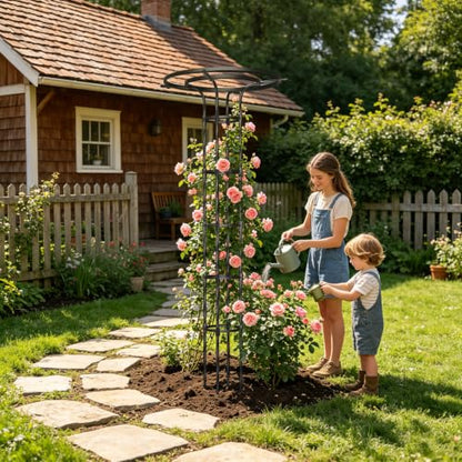 Garden Trellis for Climbing Plants Outdoor,84.6" Tall Umbrella Trellis - color: 6 Floors/Black